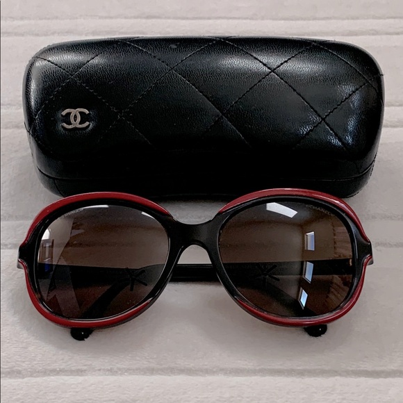 CHANEL Women Sunglasses - 5320 1518/S7 - Red on Brown Tortoise - Brown lens - Picture 1 of 16